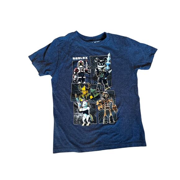 Roblox Boys Navy Blue Short Sleeve Shirt, Size Small, 6/7 - Picture 1 of 3